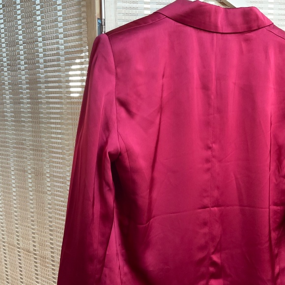 Ann Taylor The Longline Blazer in Satin Gingham Red size 2 - Picture 13 of 13